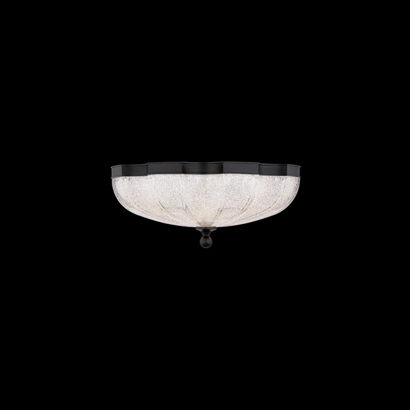 Cupola 1 Light Crystal LED Flush Mount, Black