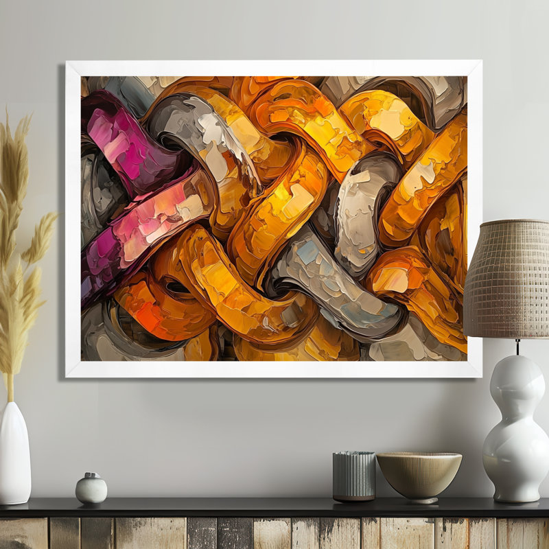 Livesay - Abstract Wall Art, Single Picture Framed, 34" H x 44" W, White
