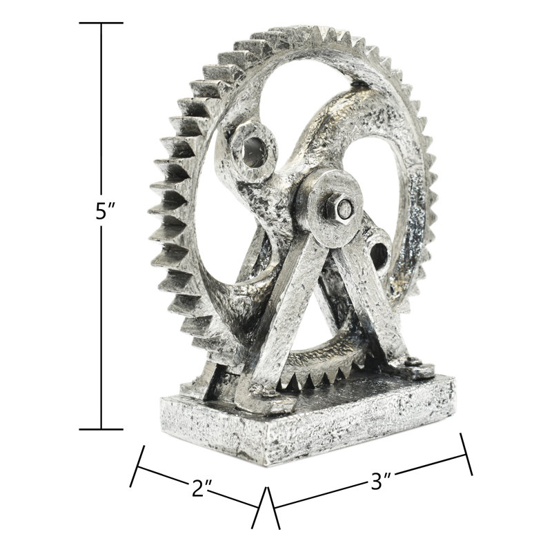 Sculpture Adam & Friends Home Decor Calera Gear | 1 pièce, Étain antique