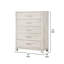 Commode haute 5 tiroirs Loji, rangement en bois massif gris vieilli