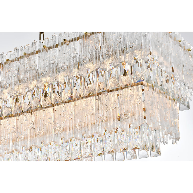  Lustre Aurora, H 12,5 po x l 14 po x P 50 po, Or satiné et transparent, 8