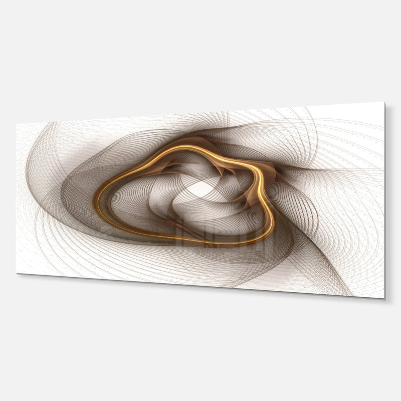 «Brown Abstract Fractal Flower», impression sans cadre sur métal, H 12 po x l 28 po x P 2 po