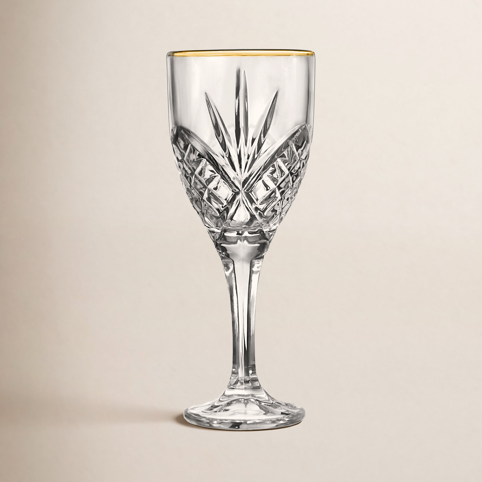 Dublin Crystal Gold Rim Water Goblet 16oz, Gold