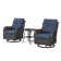 Schutt 3 Piece Furniture Set Wicker Swivel Chairs and Side Table with Cushions