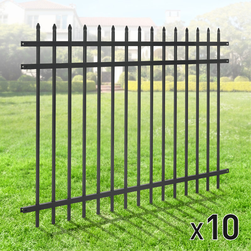 Panneau de clôture robuste pour clôture en pin H 4/5/6 pi H x 6 pi, panneau de clôture en métal antirouille, lot de 10