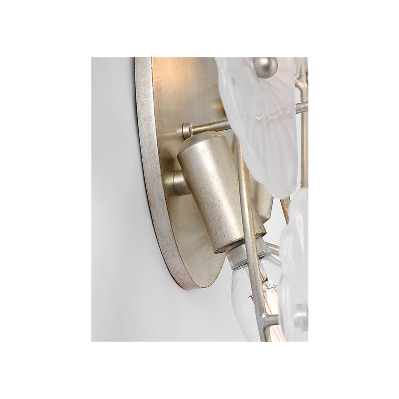 Julie Neill 3 - Light Armed Sconce, Burnished Silver Leaf