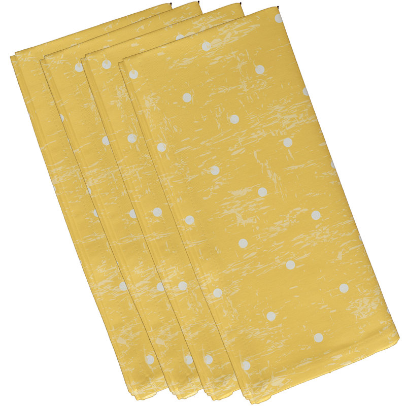 Wally Polyester Polka Dots Square Napkin, 18" W x 18" L, Yellow