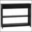 Console de couloir avec tiroir extra large, 2 tablettes ouvertes et structure en lattes de bois, noir-118038554