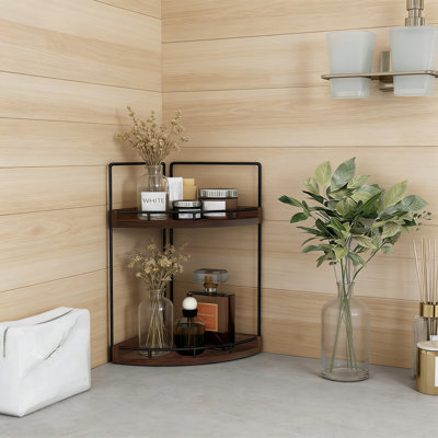 2-Tier Bathroom Counter Organizer,Vanity Counter Corner Shelf