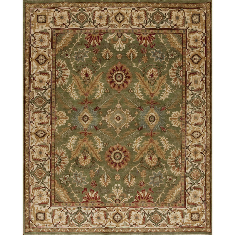 Mahal Hand Knotted Wool Area Rug, Rectangle 4' x 6'