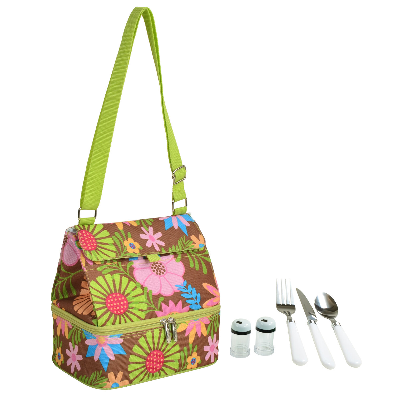 Picnic at Ascot Insulated Food Carrier - Trellis Green