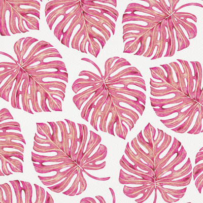 Feuilles de palmier tropicales - rose
