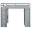 Lit mezzanine simple gris avec tablettes, bureau et lampe à DEL-274461041-274461070