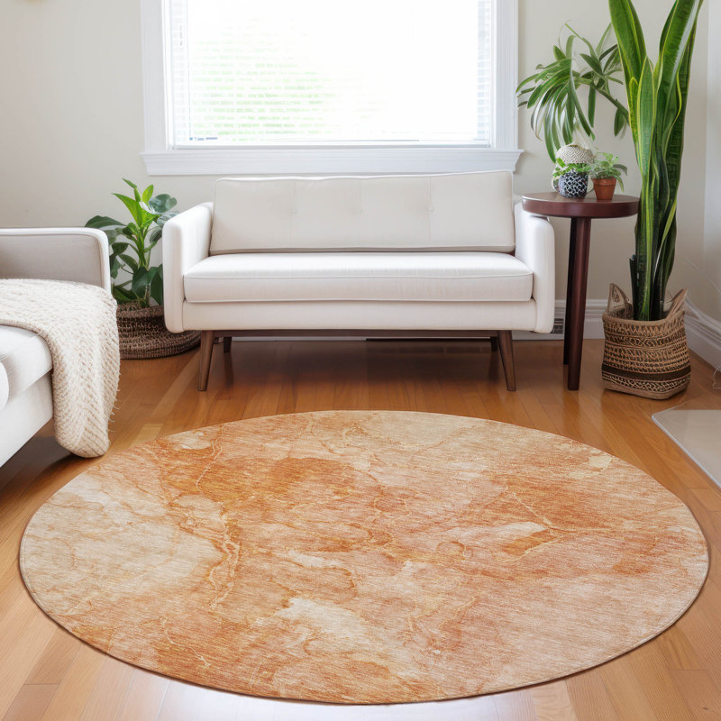 Alta Washable Abstract Indoor / Outdoor Rug, Round 8'