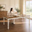 Rustic Wood Dining Table - Rectangular Design with Carved Turned Legs for Kitchen & Dining Room