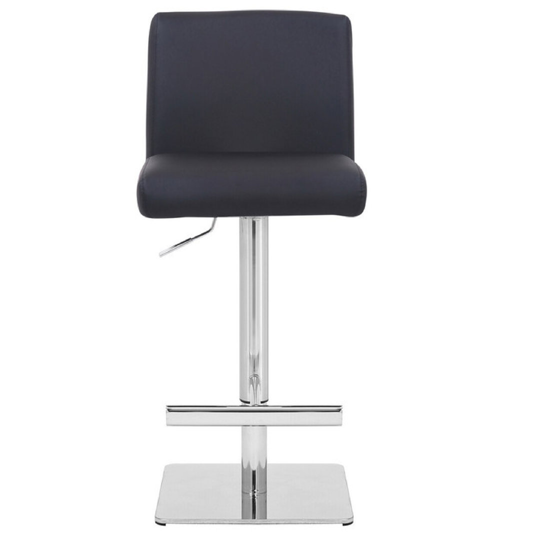 Upholstered Adjustable Height Counter Stool with Metal Frame