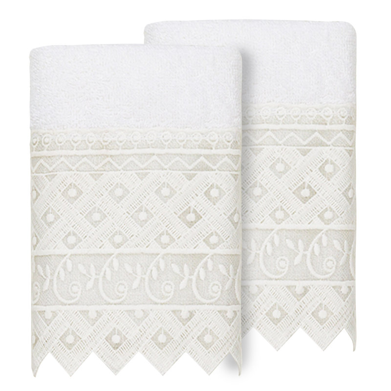 Essuie-mains en coton Aiden, White