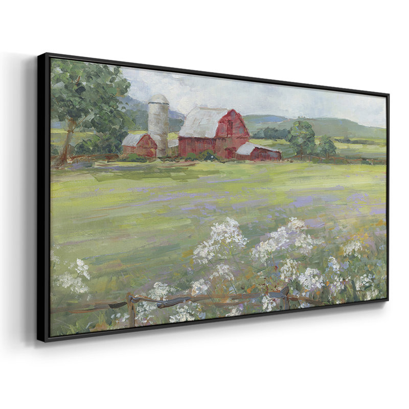 Été à la ferme - Toile tendue avec châssis encadré - Prêt à accrocher, Noir, H 21 po x l 41 po