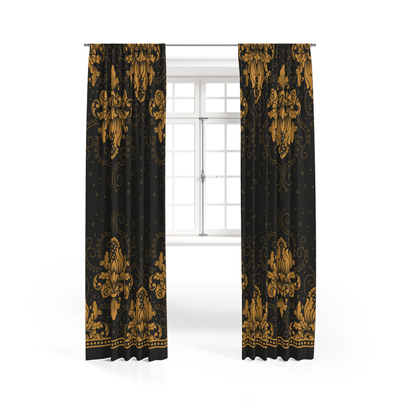 Panneau de rideau floral semi-transparent, L 20 po x L 52 po