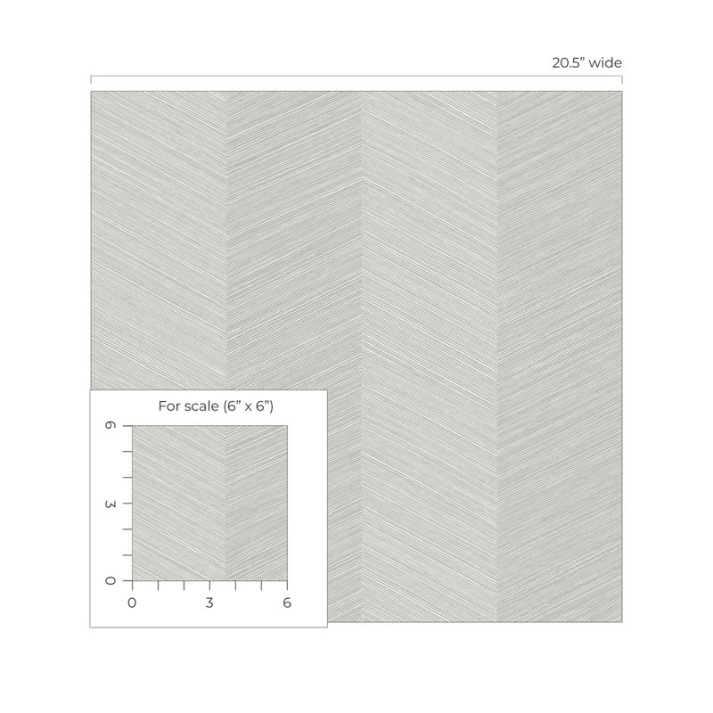 Chevron Vinyl Peel & Stick Wallpaper Roll, Lunar Gray