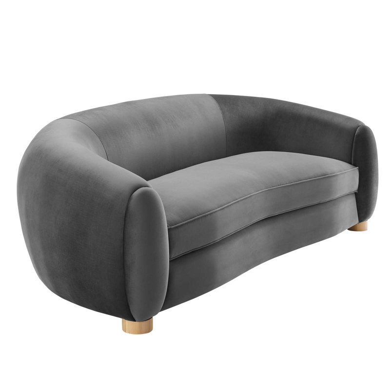 Canapé en velours Abundant Performance, Velours gris anthracite