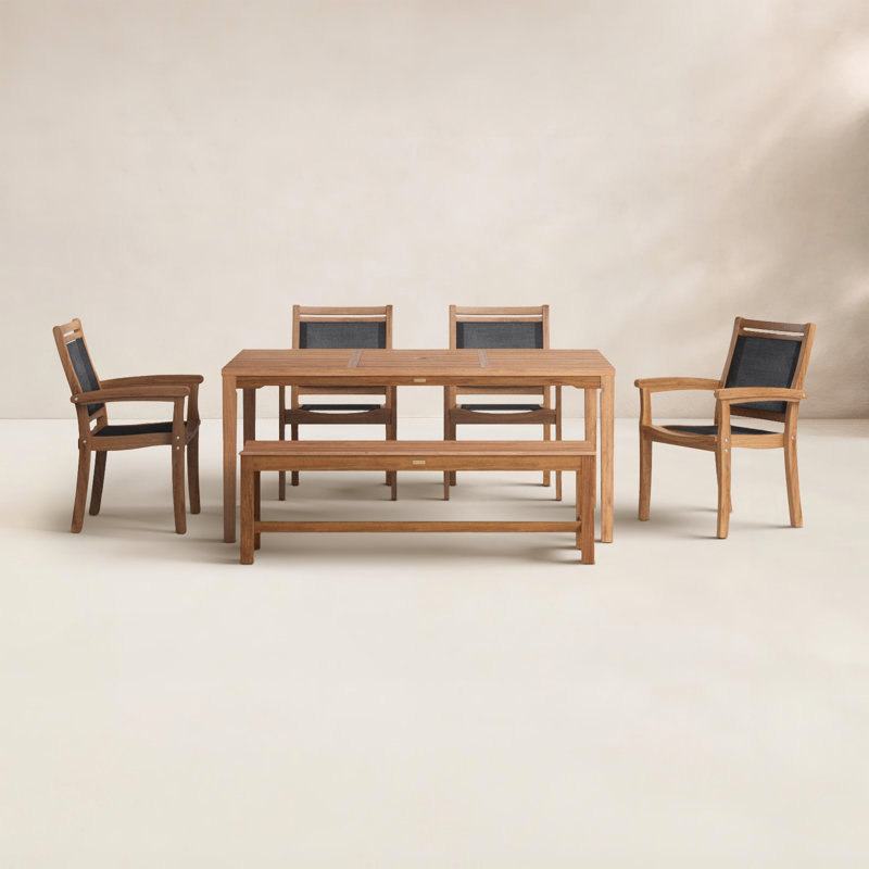 Ensemble de salle à manger rectangulaire pour 7 personnes 64 po Fleur
