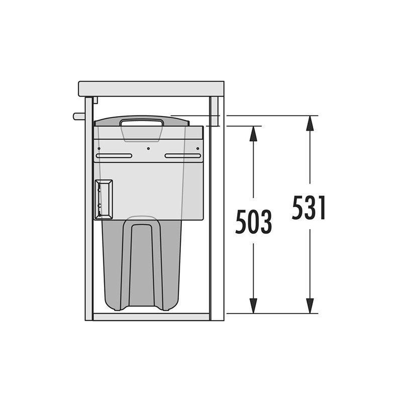 Plastic Cabinet Laundry Bin with Handles, White/Silver, Small (53.1cm x 41.8cm x 29.8cm)