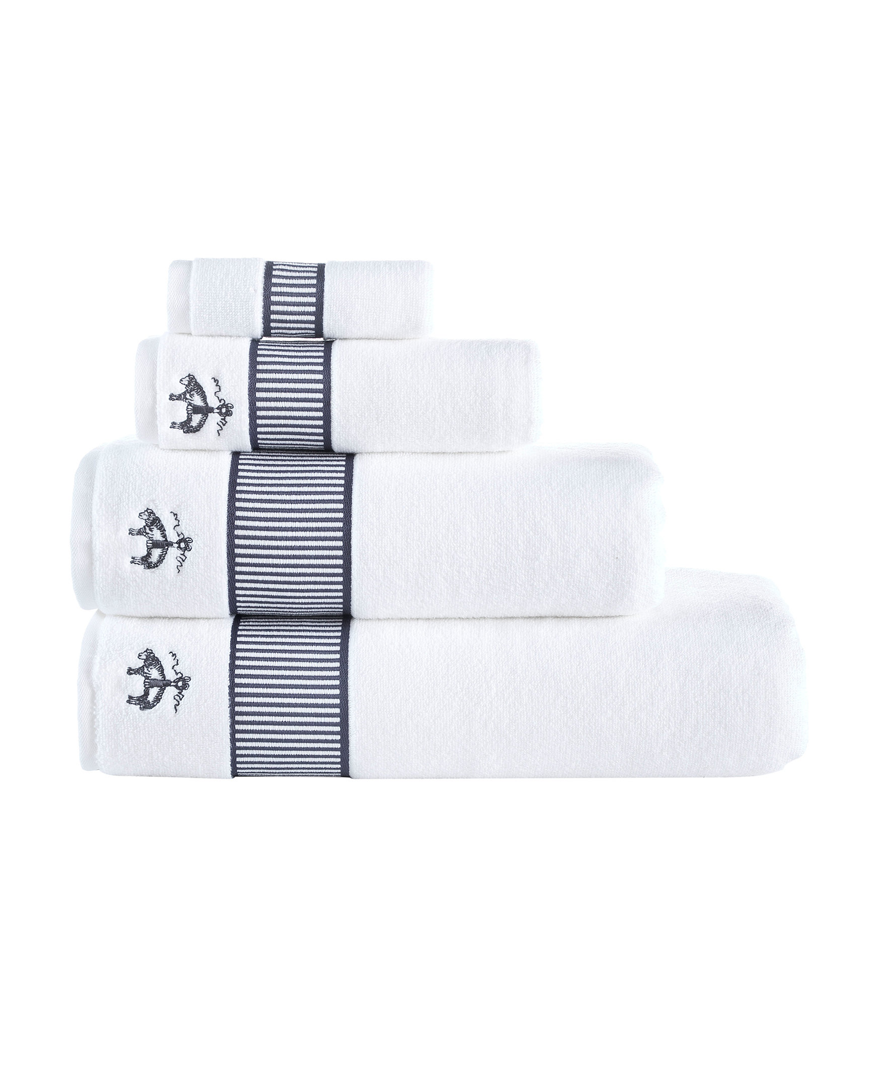 Royal Collection Luxury Bath Towel Set Antracit - Embroidery