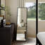 Miroir mural pleine longueur, grand miroir de plancher pour porte de salle de bain dans la chambre à coucher avec cadre en aluminium (avec support, noir 56 x 15)