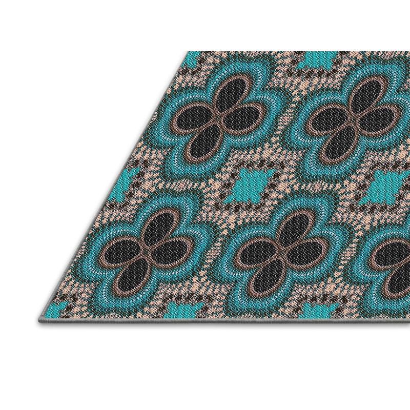 Tapis vert / bleu / rouge, Rectangle 5 pi x 7 pi