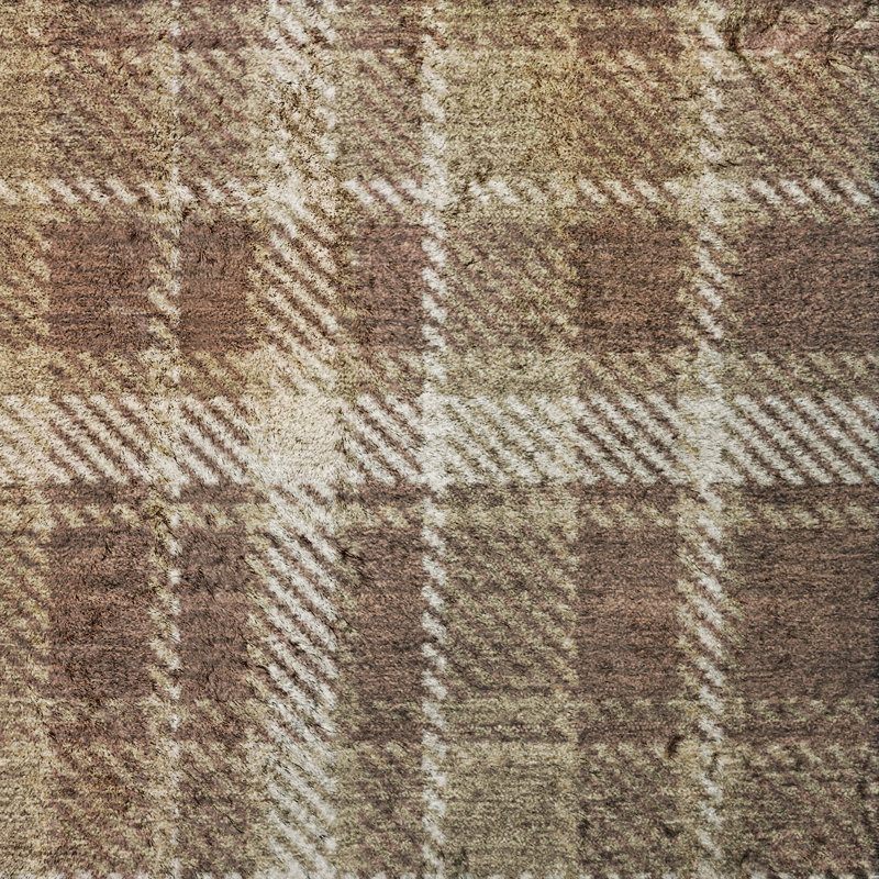 Tapis à carreaux de qualité supérieure lavable à la machine Dream Shag ADS563, 1 pi 8 po x 2 pi 6 po, Chocolat