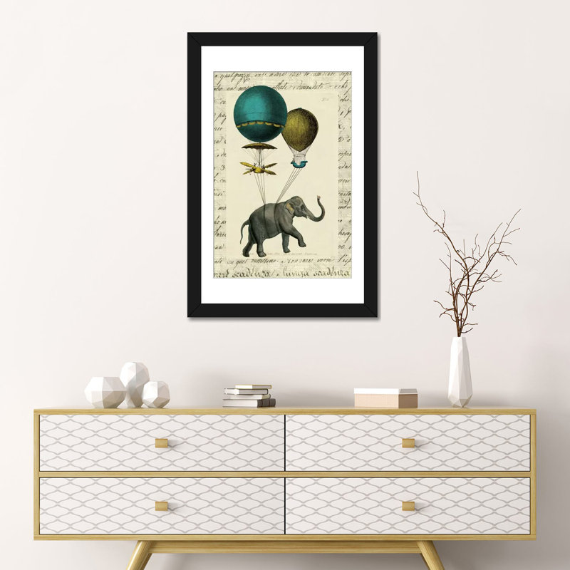 "éléphante i" , impression sur toile tendue, H 24 po x l 16 po x P 1 po, Papier beaux-arts encadré noir, Blanc