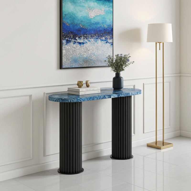 Majesté Console Table, Blue Agate, Gray