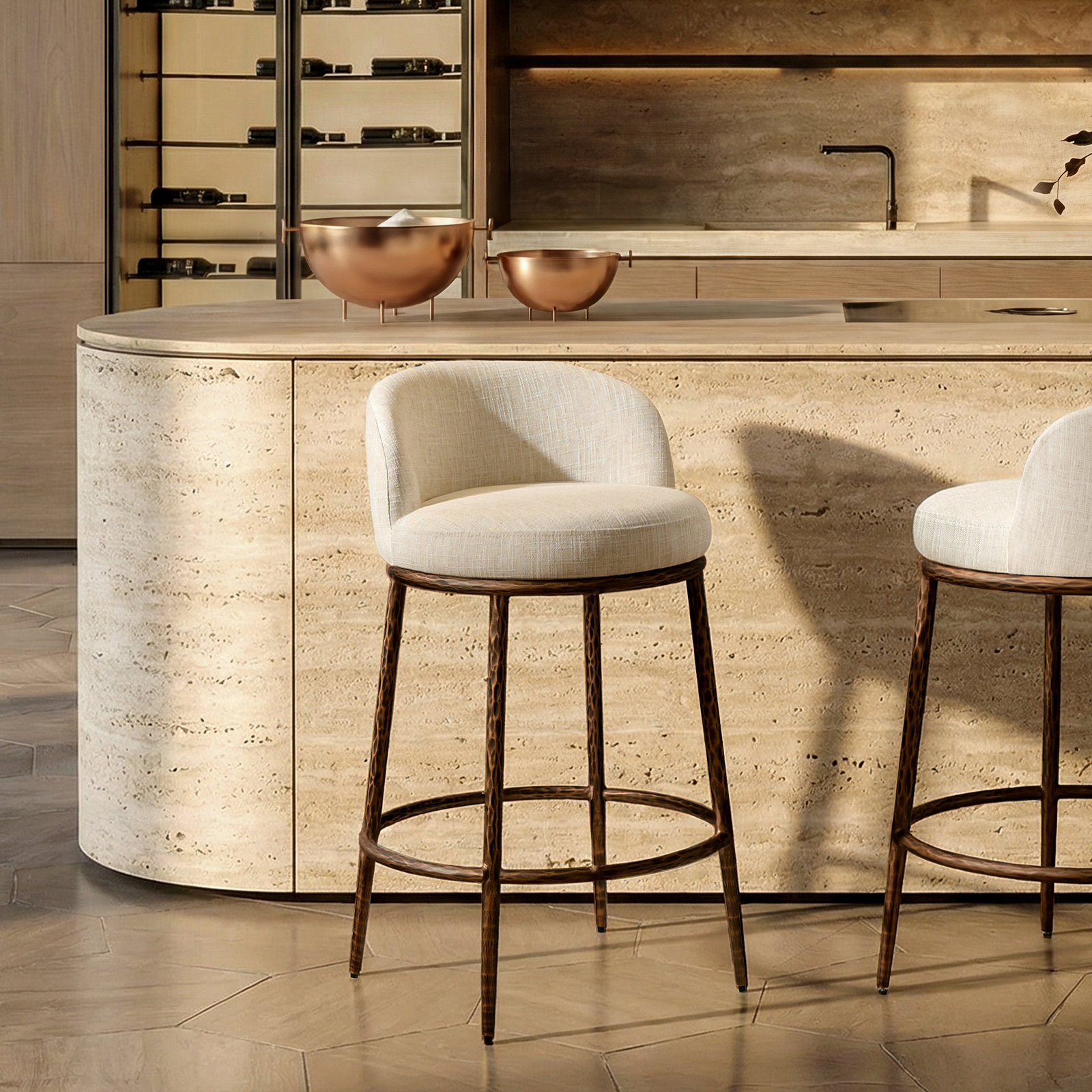Gelder 27" Bar Stool, Bronze Hammered