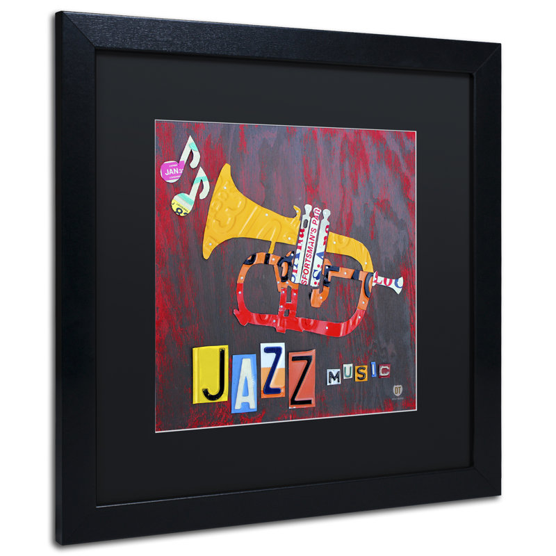 «Jazz Series Trumpet» par Design Turnpike, reproduction d'art graphique sur toile encadrée, H 16 po x l 16 po x P 0,5 po
