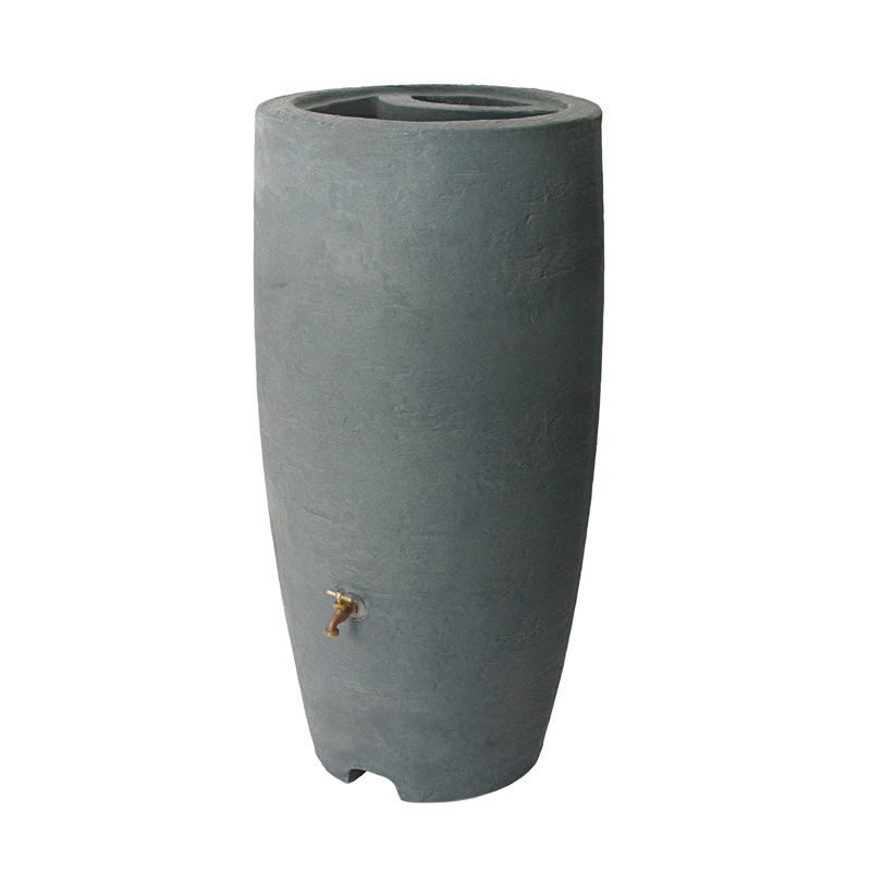Tonneau cylindrique en plastique pour la collecte de l'eau de pluie Athena, H 49 po x l 24 po x P 24 po