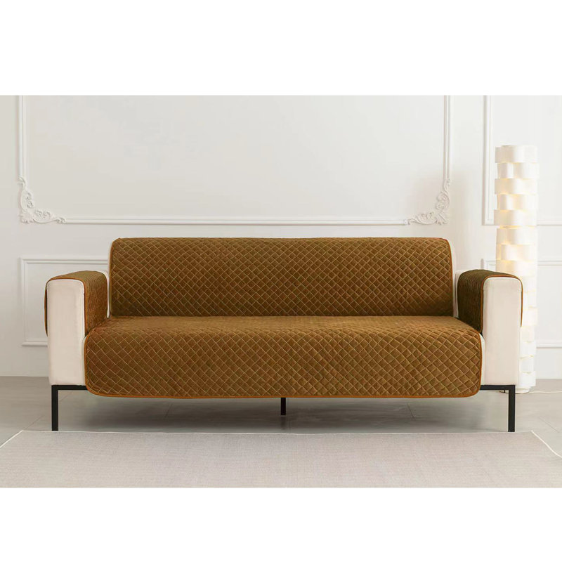 Housse antidérapante pour canapé (68/78 po), H 75,5 po x l 124 po x P 68 po, Velours de polyester brun