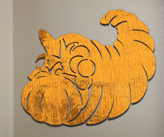 Décoration murale planche de bois récupéré cornucopia art, H 8 po x l 6 po x P 1,5 po