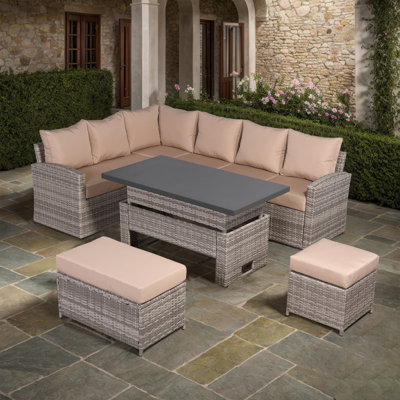 Outdoor Neziha Stainless Steel 9 - Person Seating Group
