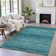 Machine Washable Indoor/Outdoor Xhevrie Turquoise Rug