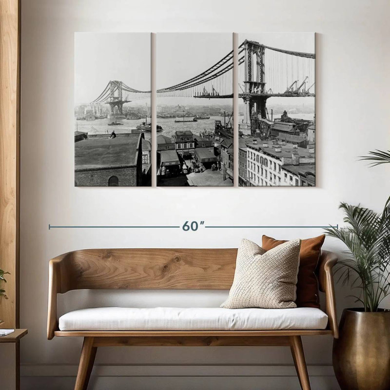 Lilie Manhattan Bridge Construction, 32" H x 50" W