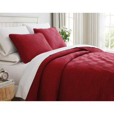 Grid Quilted Oversized lightweight Prewash Microfiber Quilt Set