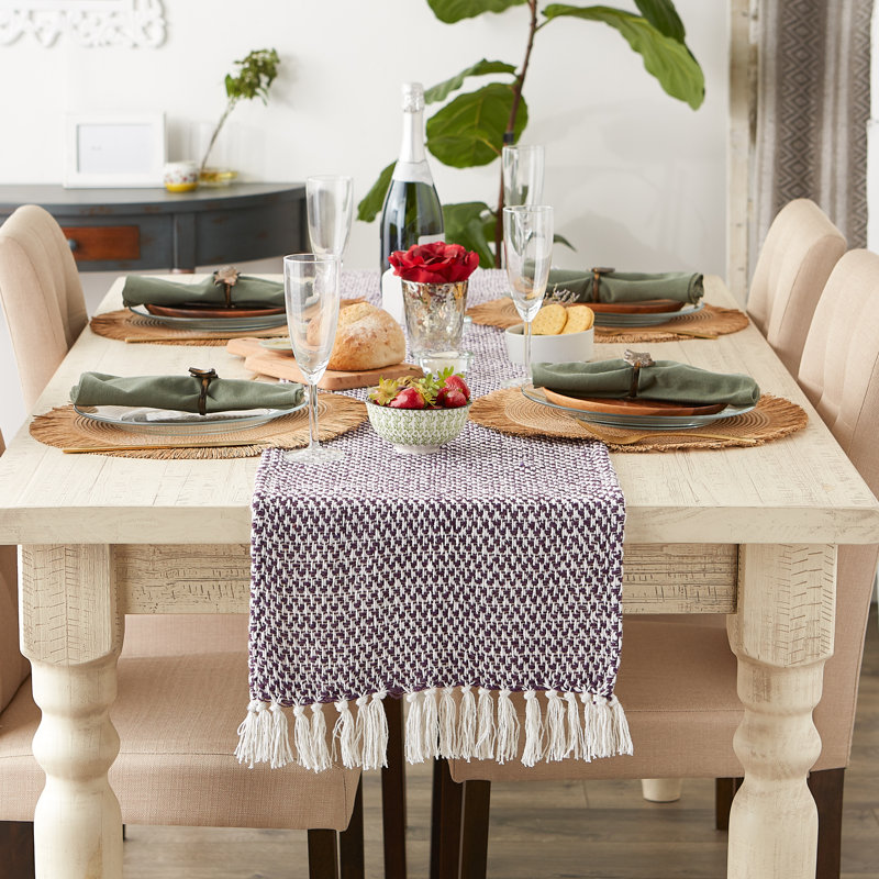 Destainy Solid Table Runner, Natural, 15'' x 72''