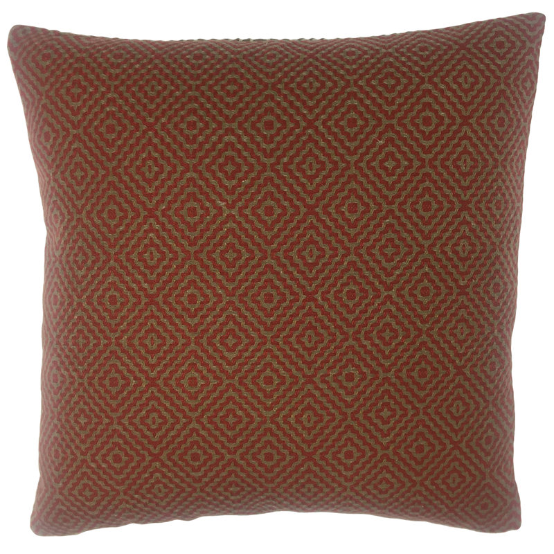 Coussin décoratif géométrique , 26 po x 26 po, Orange