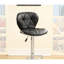 Chaise pour îlot de cuisine en similicuir noir avec fonction pivotante et base de tabouret à hauteur réglable