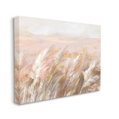 Beige Breezy Prairie Graminées - peinture sur toile tendue