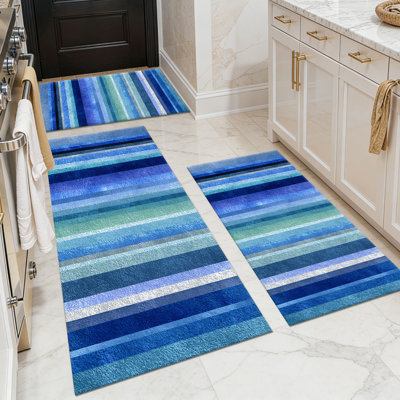 Tapis de cuisine 20 po x 32 po + 20 po x 48 po + 20 po x 59 po Tapis de cuisine à motif abstrait antidérapant 3 pièces