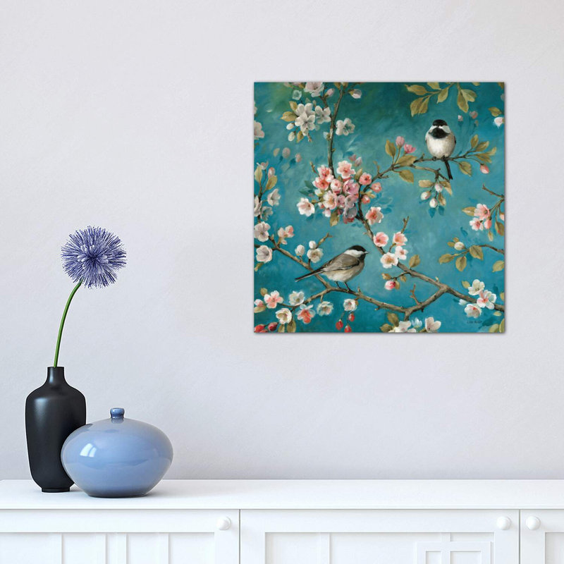 «Blossom I» par Lisa Audit - reproduction d'art, H 12 po x l 12 po x P 1,5 po, Toile avec cadre noir
