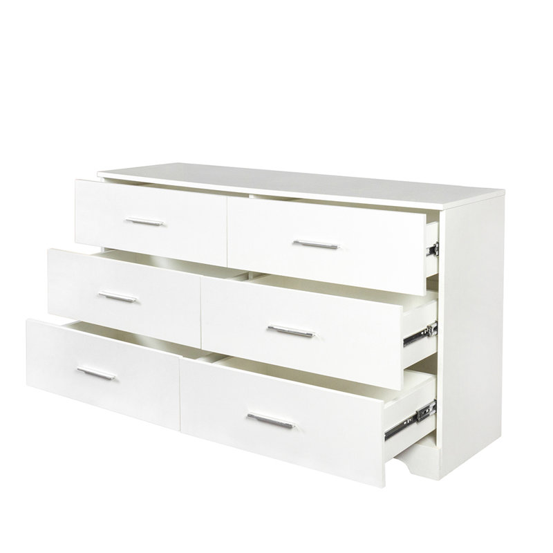 47.2 " W 6 - Drawer Dresser, White
