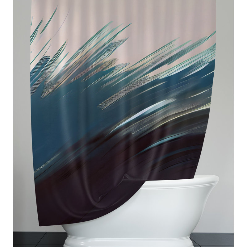 Rideau de douche abstrait Cisca, H 93 po x l 70 po
